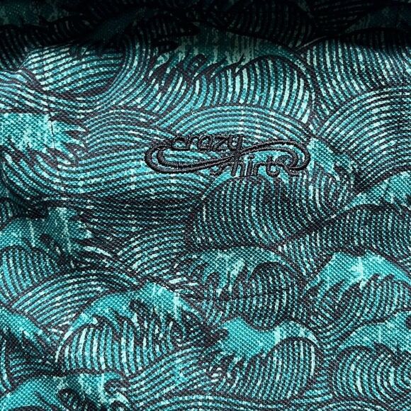 Crazy Shirts Firm Cotton Waves Hawaiian Polo Mens L - Picture 8 of 10